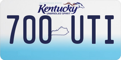 KY license plate 700UTI