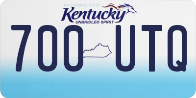 KY license plate 700UTQ