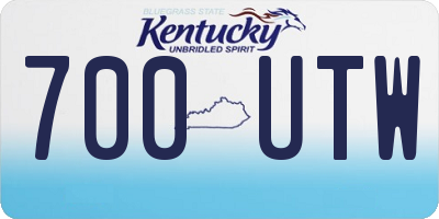 KY license plate 700UTW