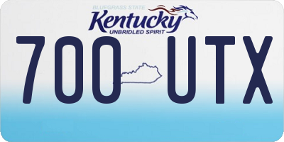 KY license plate 700UTX