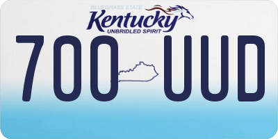 KY license plate 700UUD