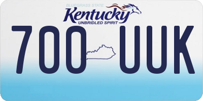 KY license plate 700UUK