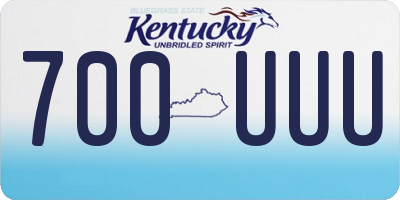KY license plate 700UUU