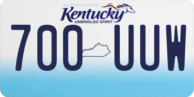 KY license plate 700UUW