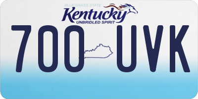 KY license plate 700UVK