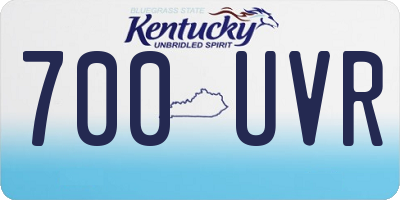 KY license plate 700UVR