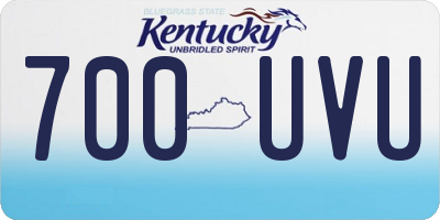 KY license plate 700UVU