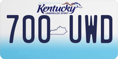 KY license plate 700UWD