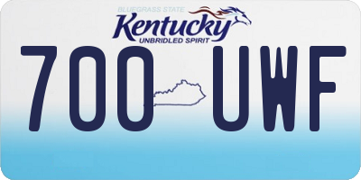 KY license plate 700UWF
