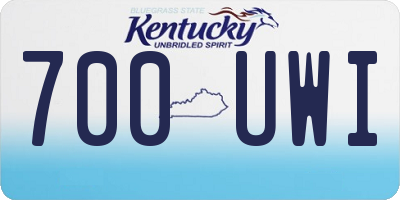 KY license plate 700UWI
