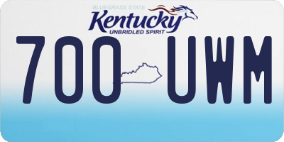 KY license plate 700UWM