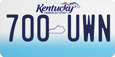 KY license plate 700UWN