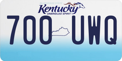 KY license plate 700UWQ