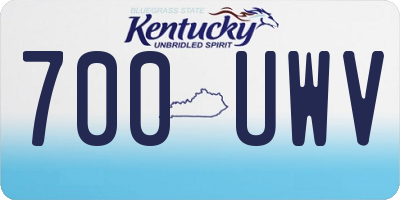 KY license plate 700UWV