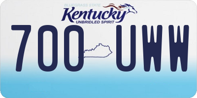 KY license plate 700UWW