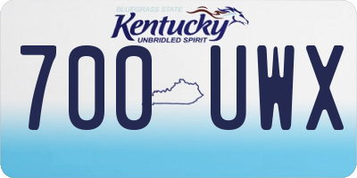 KY license plate 700UWX
