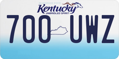 KY license plate 700UWZ