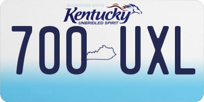 KY license plate 700UXL