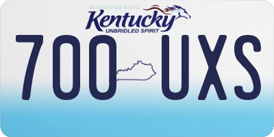 KY license plate 700UXS