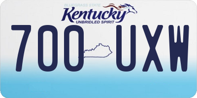 KY license plate 700UXW
