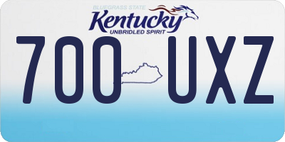 KY license plate 700UXZ