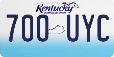 KY license plate 700UYC