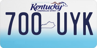 KY license plate 700UYK