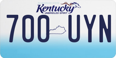 KY license plate 700UYN