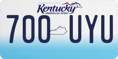 KY license plate 700UYU