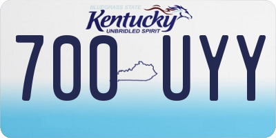KY license plate 700UYY