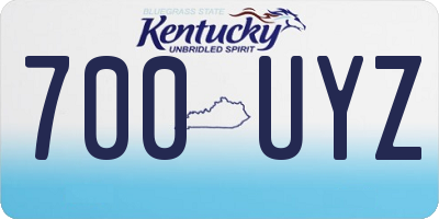 KY license plate 700UYZ