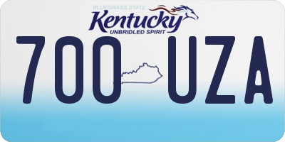 KY license plate 700UZA