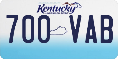 KY license plate 700VAB