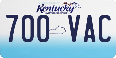 KY license plate 700VAC