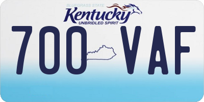 KY license plate 700VAF