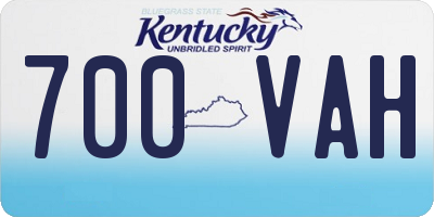 KY license plate 700VAH
