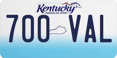 KY license plate 700VAL
