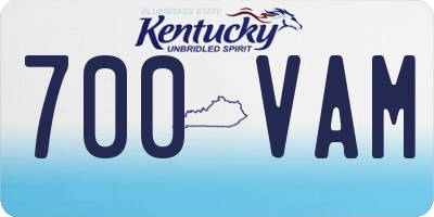 KY license plate 700VAM
