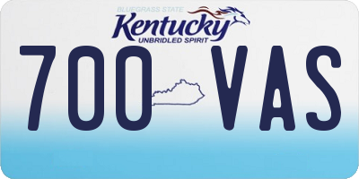 KY license plate 700VAS