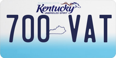 KY license plate 700VAT