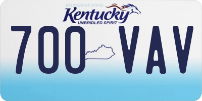 KY license plate 700VAV