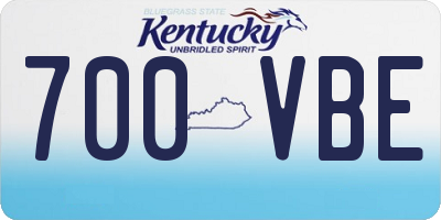 KY license plate 700VBE