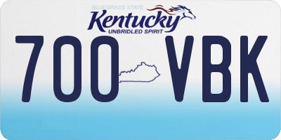 KY license plate 700VBK