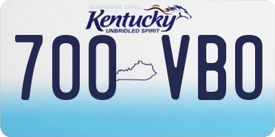 KY license plate 700VBO