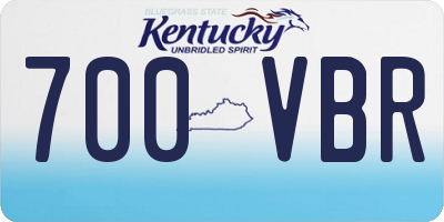 KY license plate 700VBR