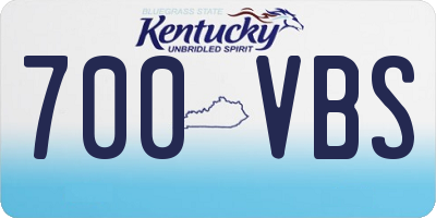 KY license plate 700VBS