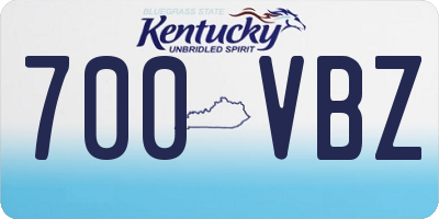 KY license plate 700VBZ