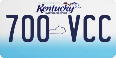 KY license plate 700VCC