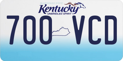 KY license plate 700VCD