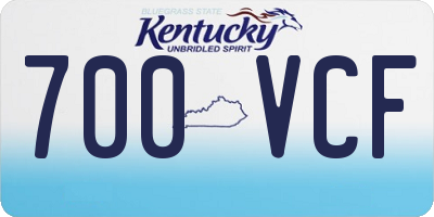 KY license plate 700VCF